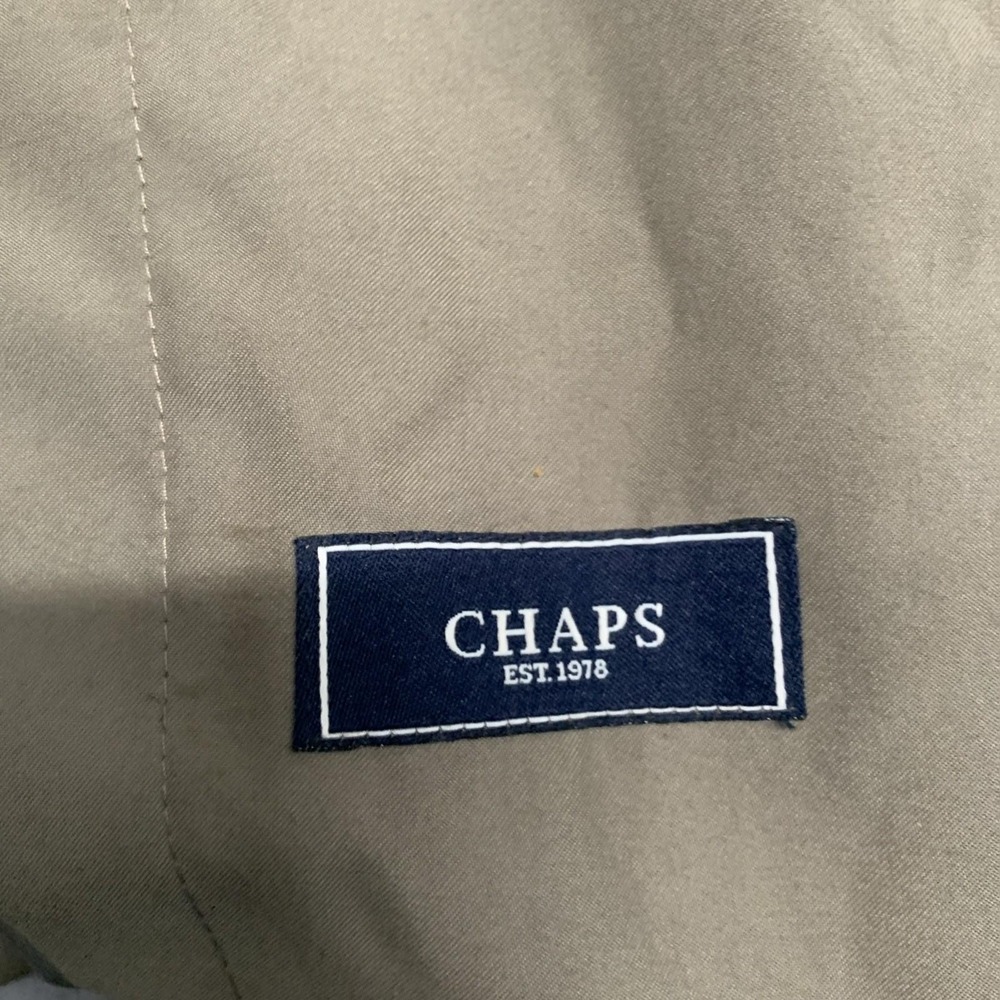 Chaps Men's Classic Trench Coat Size 42L Jacket Belted Removable Liner Khaki - Picture 4 of 10